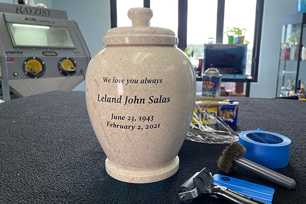 Create a Beautiful Urn by Sandcarving.