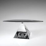 Clear Pyramid Spinning Pen Set, 6"W Optic Crystal