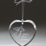 Starfire Heart Ornament, faceted on one side