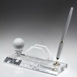 Golf Pen Set/Bscd Hldr, Optic Crystal Gift
